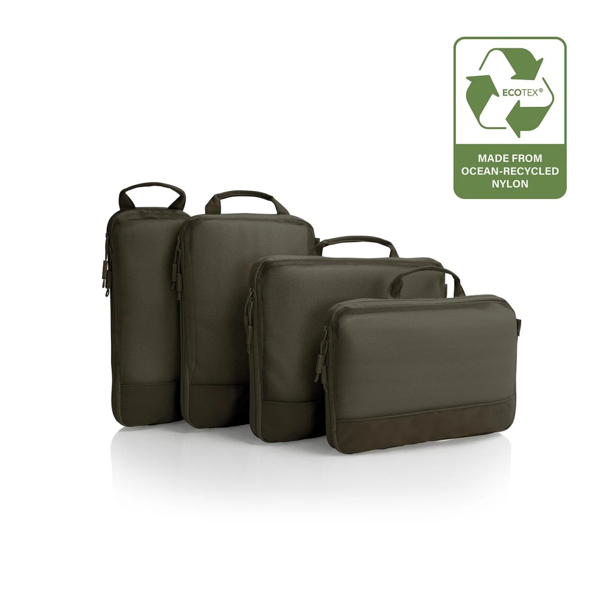 Heys 30141-0005-00 EcoTex Compressible Packing Cube Set, Moss Green - One Size - 4 Piece