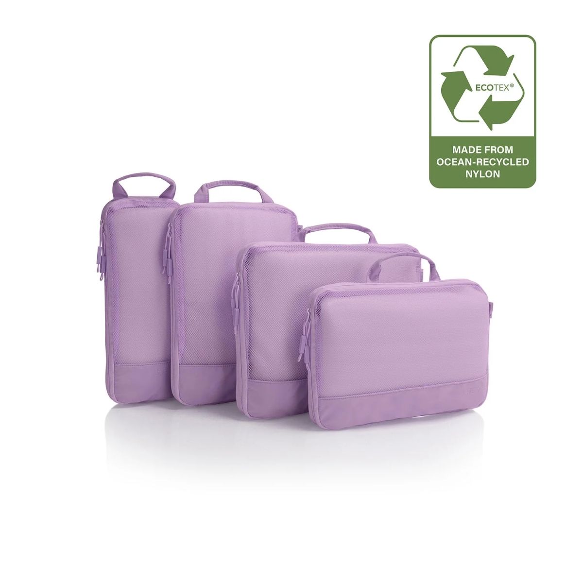 Heys 30141-0015-00 EcoTex Compressible Packing Cube Set, Lilac Blossom - One Size - 4 Piece