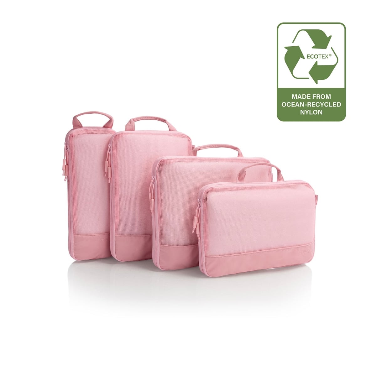 Heys 30141-0050-00 EcoTex Compressible Packing Cube Set, Pink Sand - One Size - 4 Piece