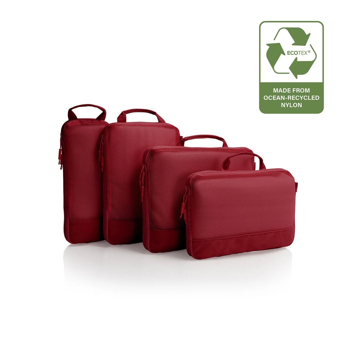 Heys 30141-0003-00 EcoTex Compressible Packing Cube Set, Maple Red - One Size - 4 Piece