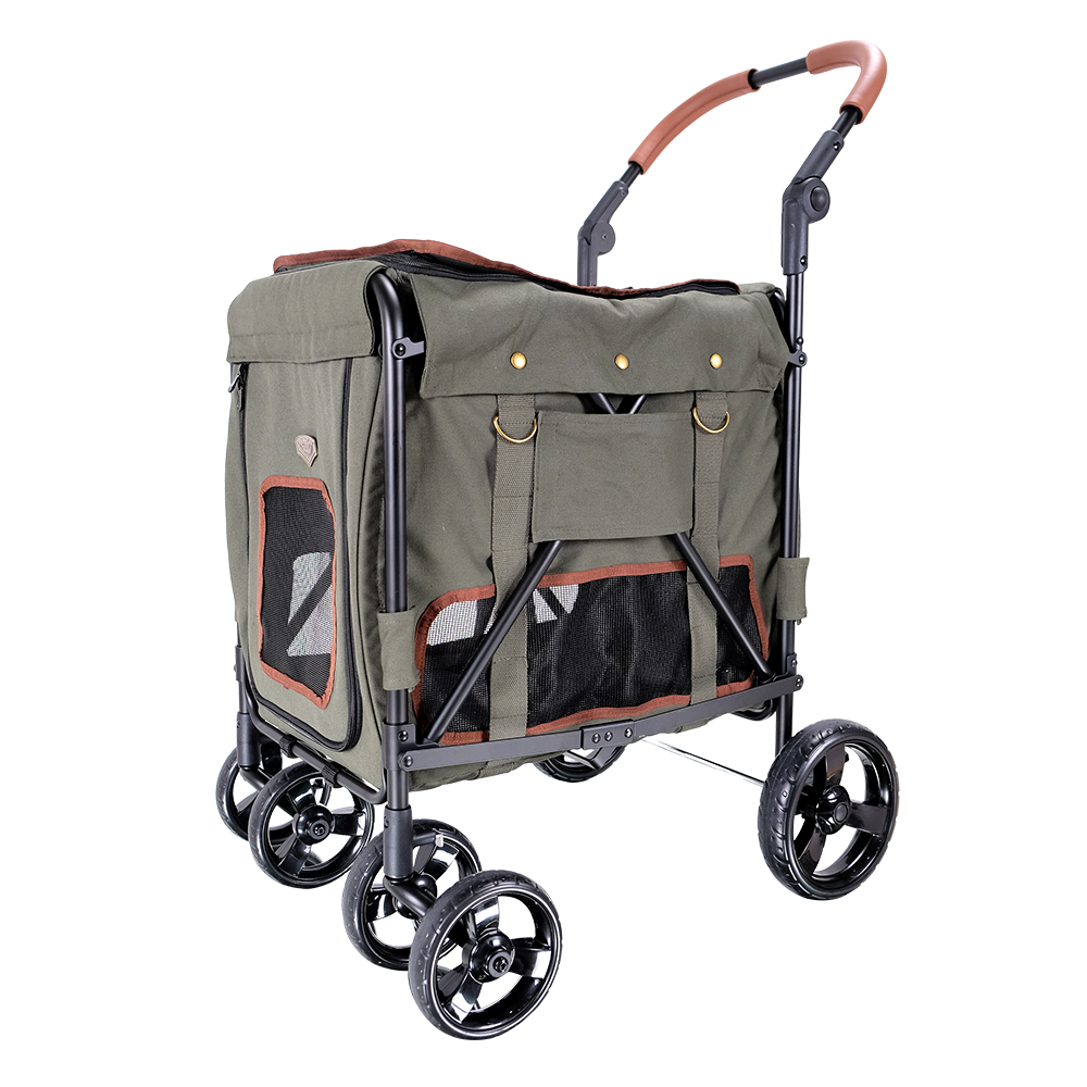 Picture of Ibiyaya FS1880-AG Gentle Giant Pet Wagon Stroller with 4-Wheel Detachable Carrier Wagon for Medium-Large Dogs&#44; Army Green
