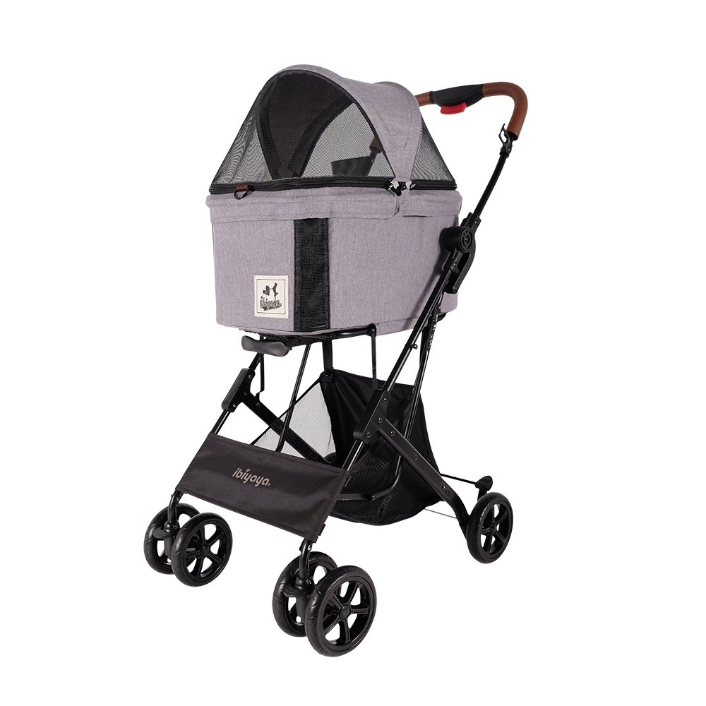 Picture of Ibiyaya FS2011-GS Travois Tri-fold Pet Travel System 3-in-1 Detachable Pet Stroller-Carrier for Small to Medium-Sized Dogs & Cats&#44; Nimbus Gray
