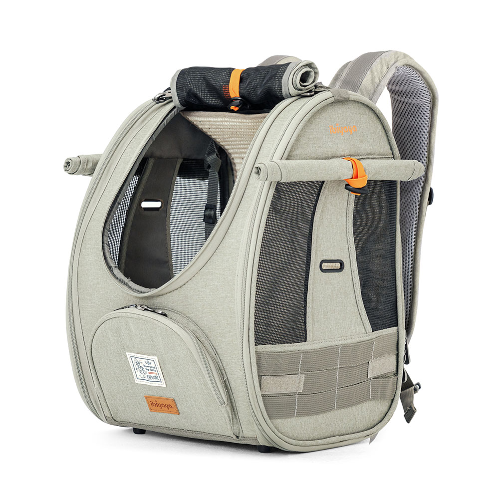 Picture of Ibiyaya FC2297-G Adventure Cat Carrier Backpack with Window&#44; Airline Approved Cat Bag for Hiking & Travel&#44; Gray - Large