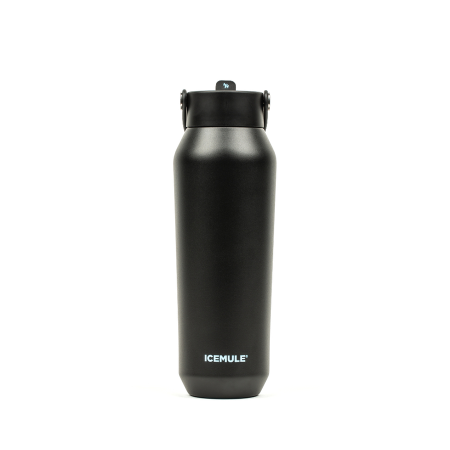 Picture of ICEMULE 1423-BK 32 oz Stainless Steel Sports Bottle&#44; Black