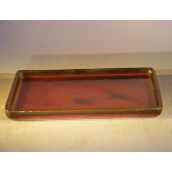 e2902 Rectangle Parisian Red Ceramic Humidity & Drip Bonsai Tray - 8 x 6 x 0.75 in. OD & 7 x 5 x 0.25 in. ID