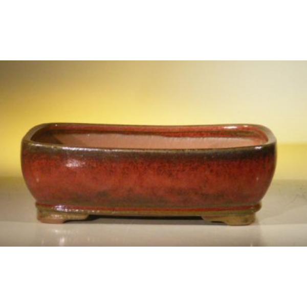 L189 Rectangle Parisian Red Ceramic Bonsai Pot