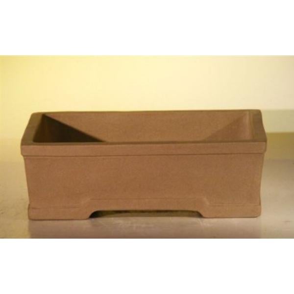 L304 Rectangle Tan Unglazed Ceramic Bonsai Pot - 8.25 x 6 x 2.75 in.