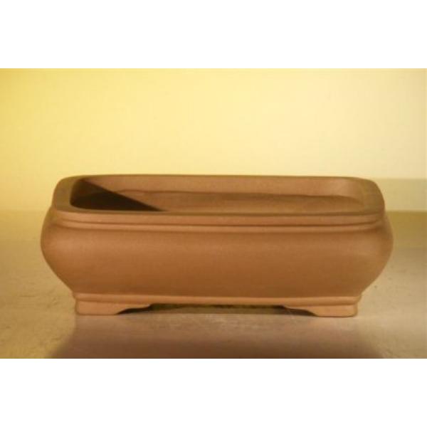 L307 Rectangle Tan Unglazed Ceramic Bonsai Pot - 8 x 6 x 3 in.