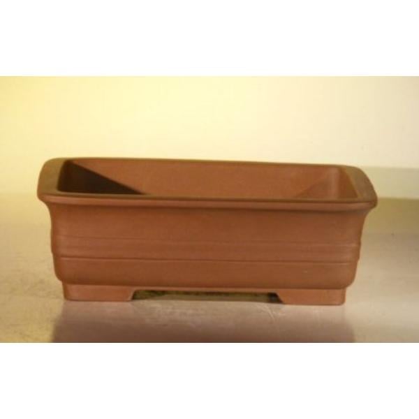 L310 Rectangle Tan Unglazed Ceramic Bonsai Pot - 8.25 x 6 x 2.5 in.