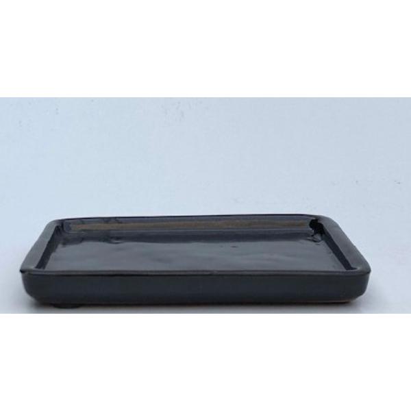 T1005 Rectangle Black Ceramic Humidity & Drip Tray - 7.25 x 5.5 x 0.5 in. OD & 6.5 x 5 x 0.25 in. ID