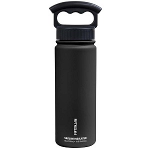 Picture of Icy-Hot Hydration V40006BK0 40 oz Matte Black Vacuum Insulated Bottle - 3 Finger Grip Lid 
