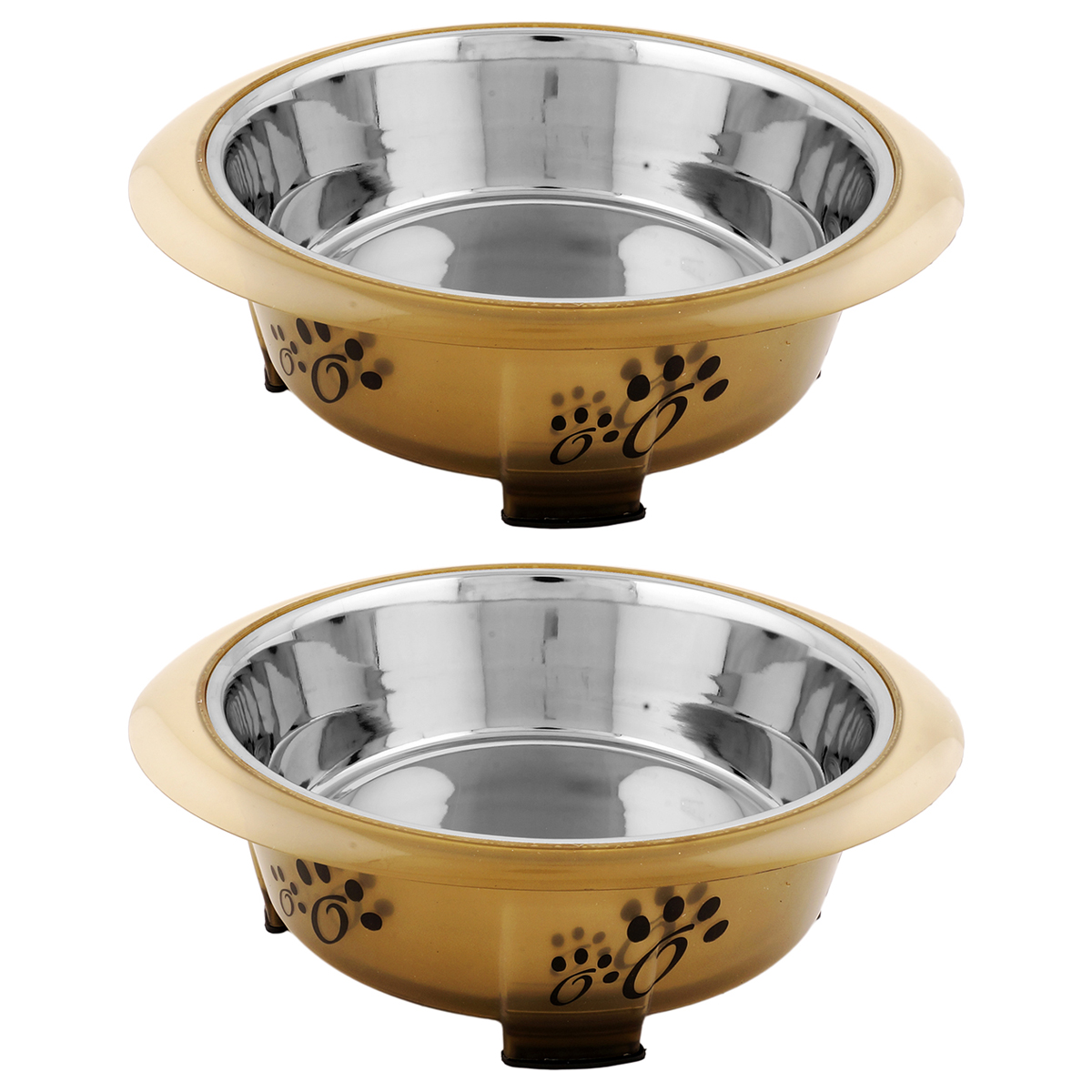 Picture of Iconic Pet 51770 15 oz Color Splash Designer Oval Fusion Bowl for Dog & Cat - Small Brown &#44; Set of 2 - 2 Cups