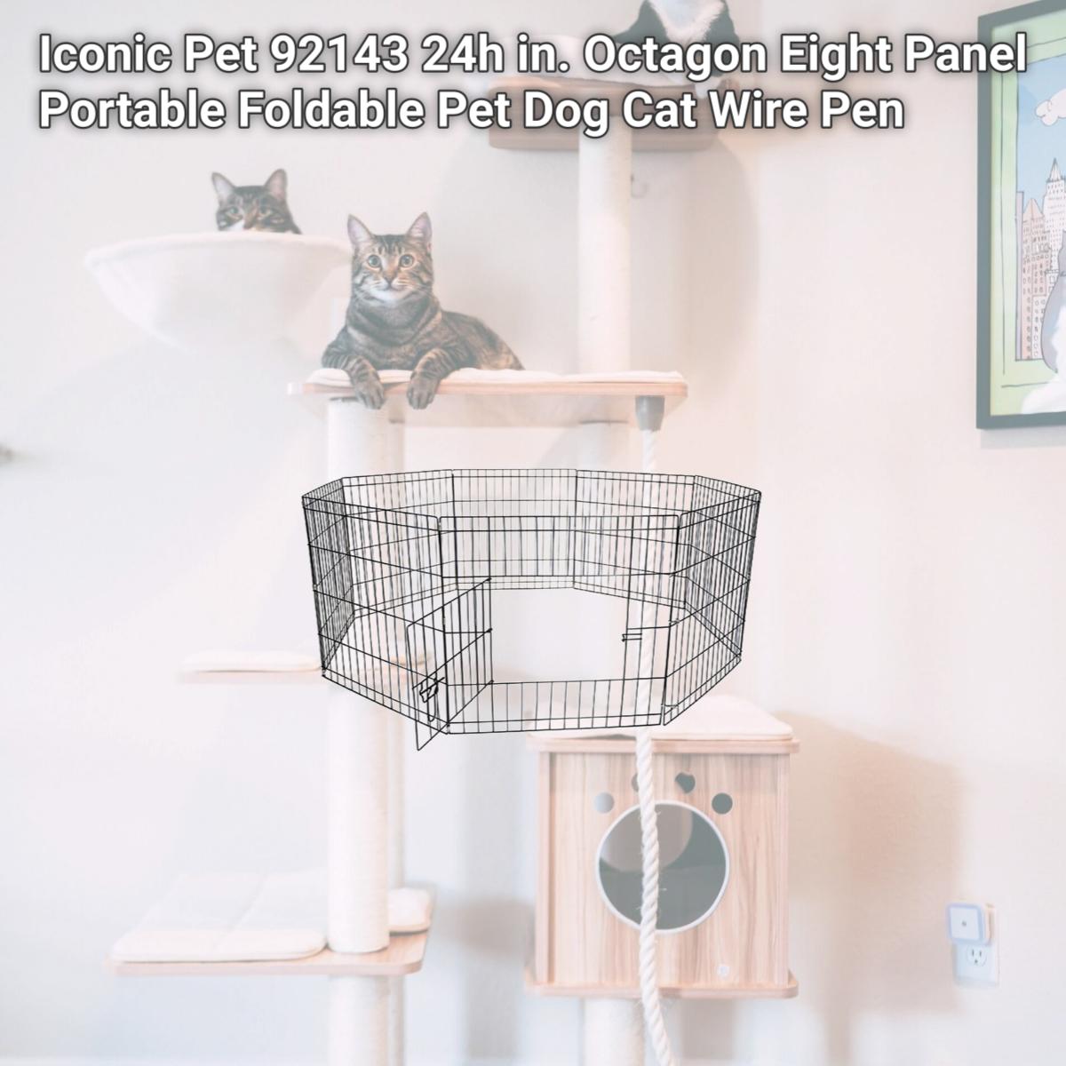 Picture of Iconic Pet 92143 24h in. Octagon Eight Panel Portable Foldable Pet Dog Cat Wire Pen