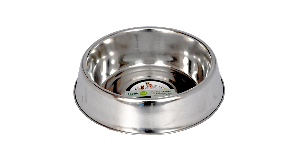 Picture of Iconic Pet 92193 24 oz Anti Ant Stainless Steel Non Skid Pet Bowl for Dog or Cat, 3 cup