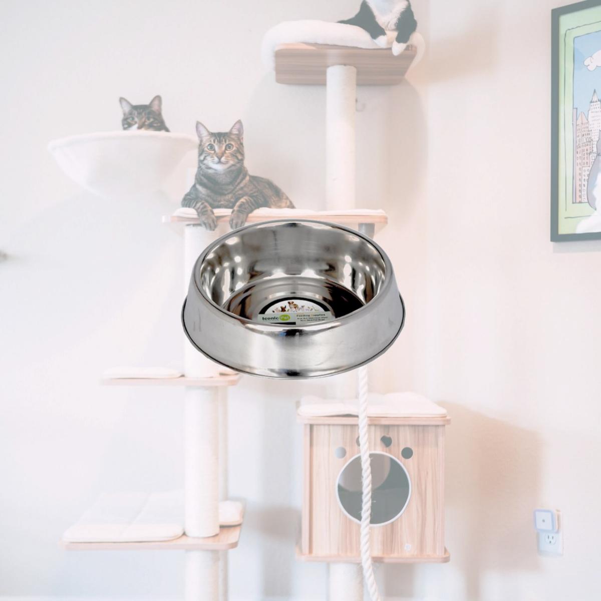 Picture of Iconic Pet 92194 32 oz Anti Ant Stainless Steel Non Skid Pet Bowl for Dog or Cat, 4 cup