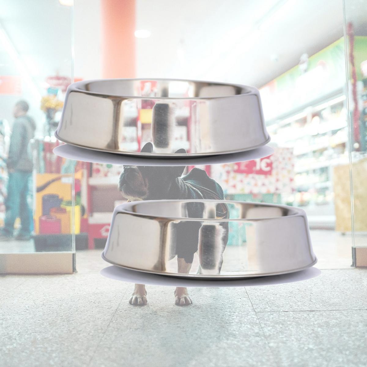 Picture of Iconic Pet 51434 16 oz. Anti Ant Stainless Steel Non Skid Pet Bowl
