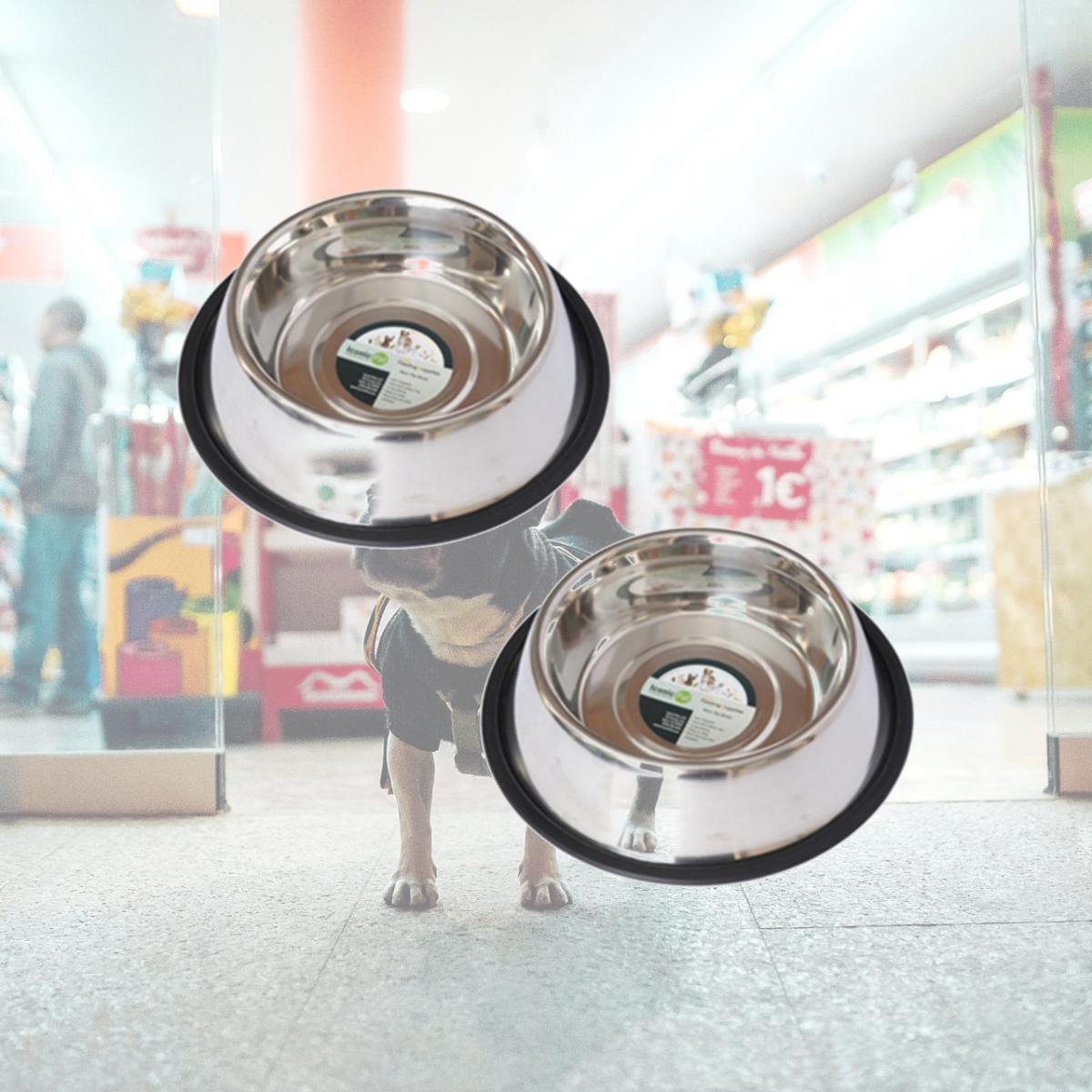 Picture of Iconic Pet 51415 64 oz. Stainless Steel Non-Skid Pet Bowl