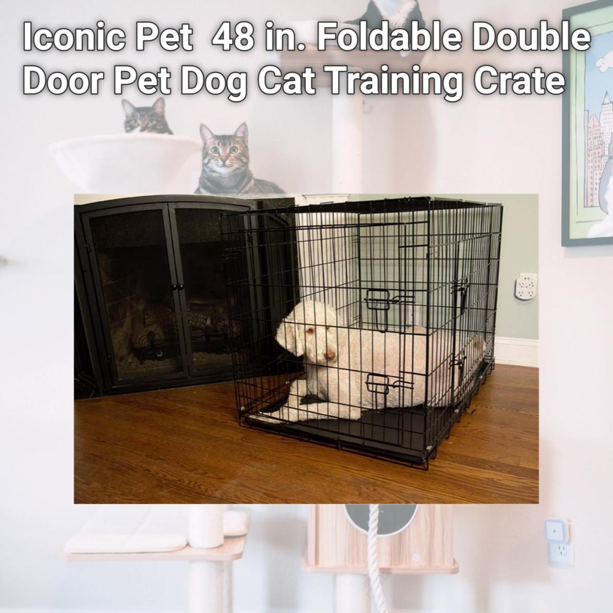 Picture of Iconic Pet 92142 48 in. Foldable Double Door Pet Dog Cat Training Crate
