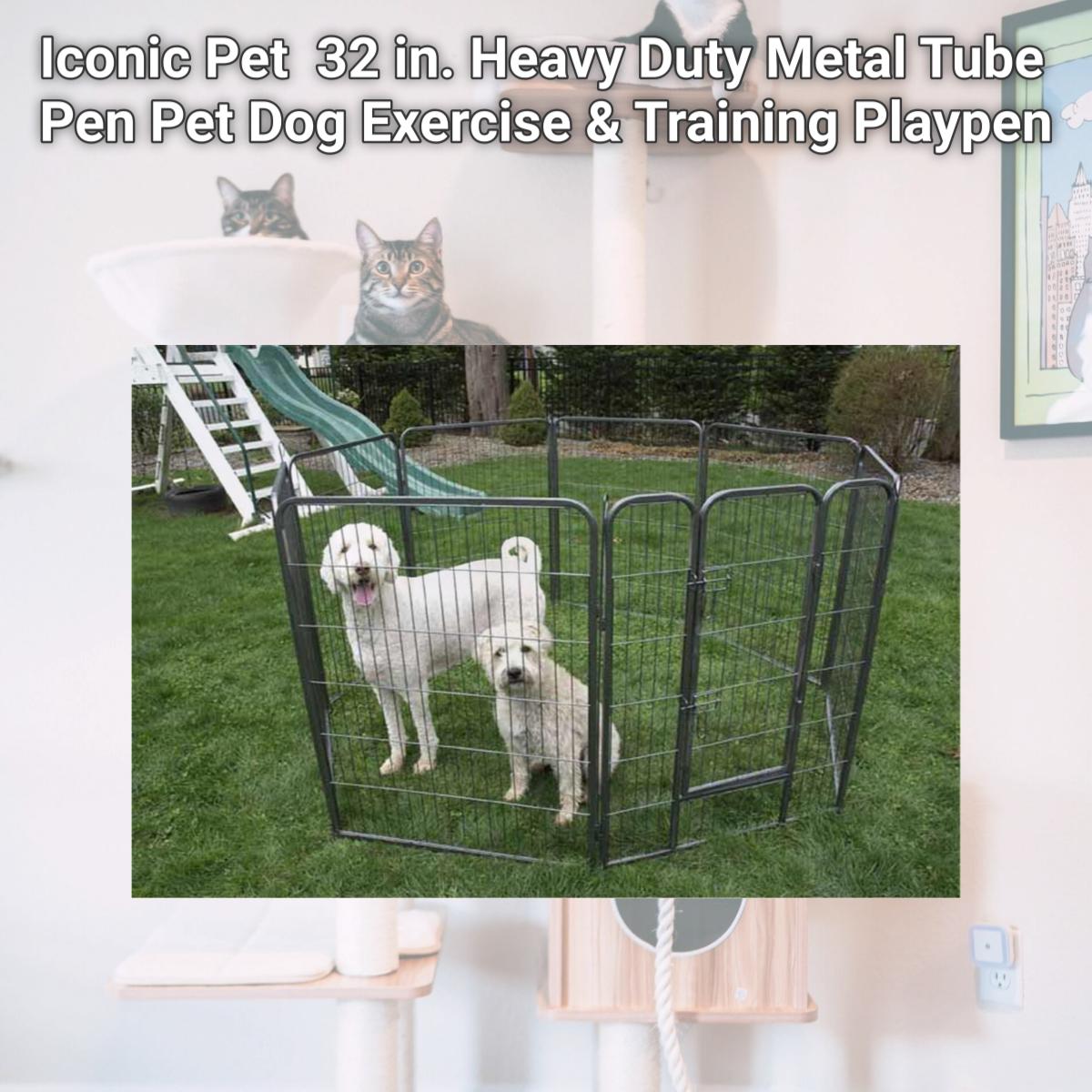 Picture of Iconic Pet 92148 32 in. Heavy Duty Metal Tube Pen Pet Dog Exercise & Training Playpen
