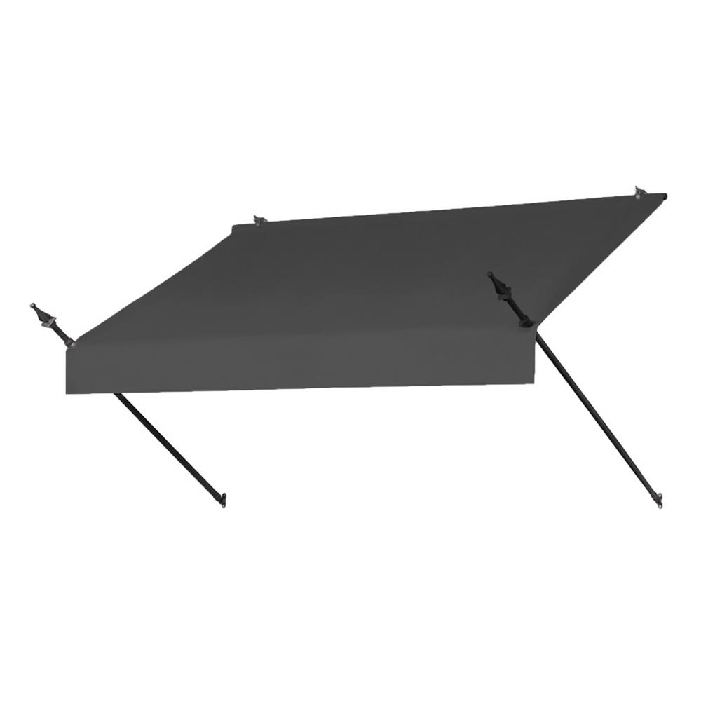 3020967 6 ft. Designer Manually Retractable Awning, Charcoal Grey -  Awnings in a Box
