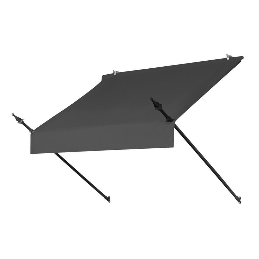 3020966 4 ft. Designer Manually Retractable Awning, Charcoal Grey