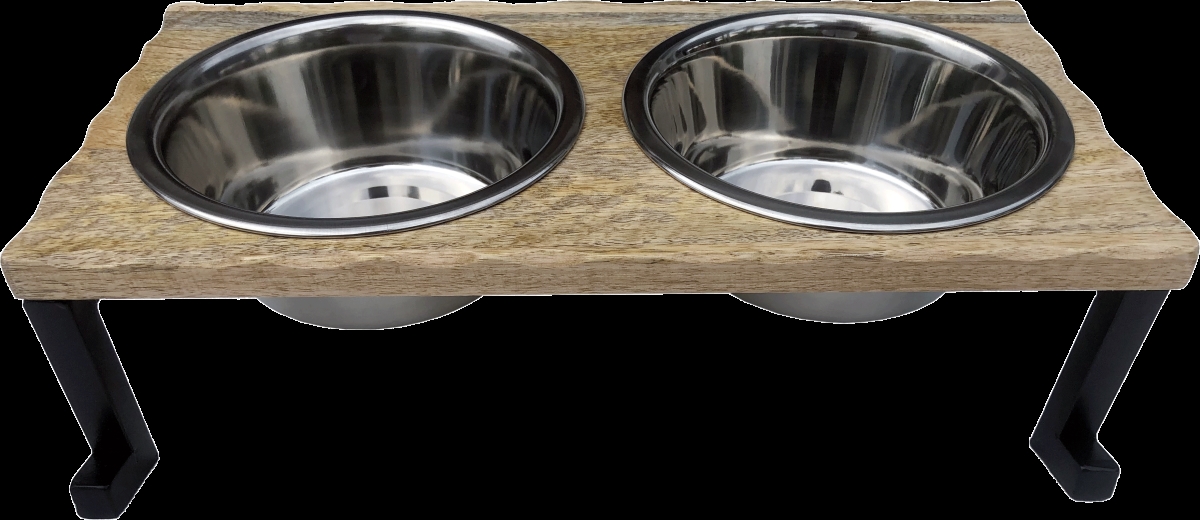 Picture of INDIPETS 6901109 WOODEN Slanted DESIGN DINER QUART