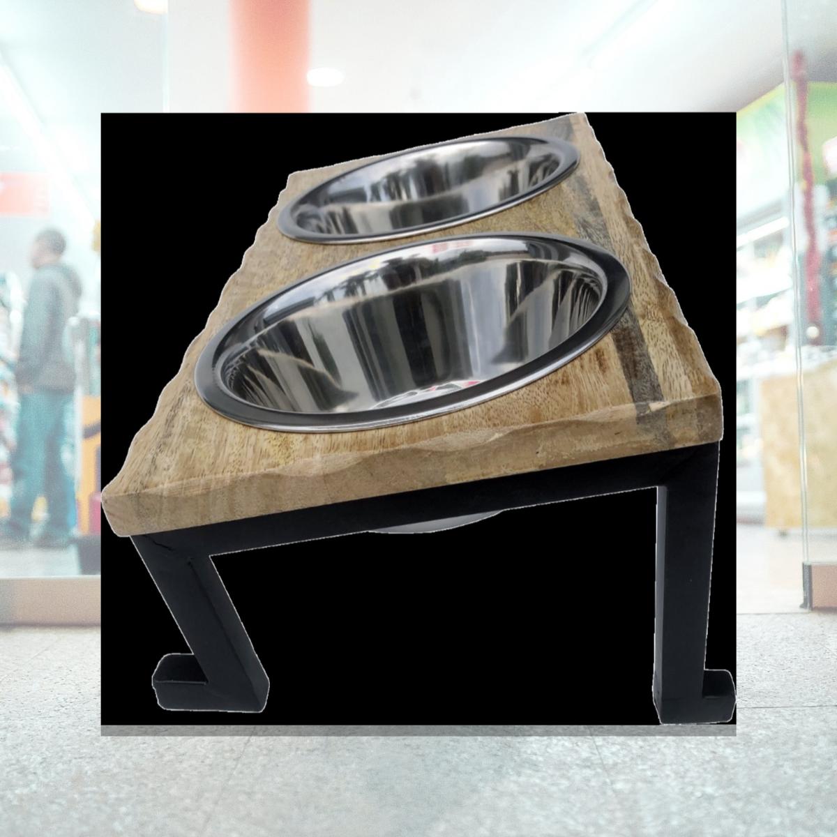 Picture of INDIPETS 6901110 WOODEN Slanted DESIGN DINER 2QUART