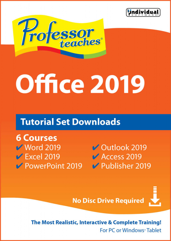 Picture of Individual Software PDB-O19 Professor Teaches Office 2019 Tutorial Set PC Software