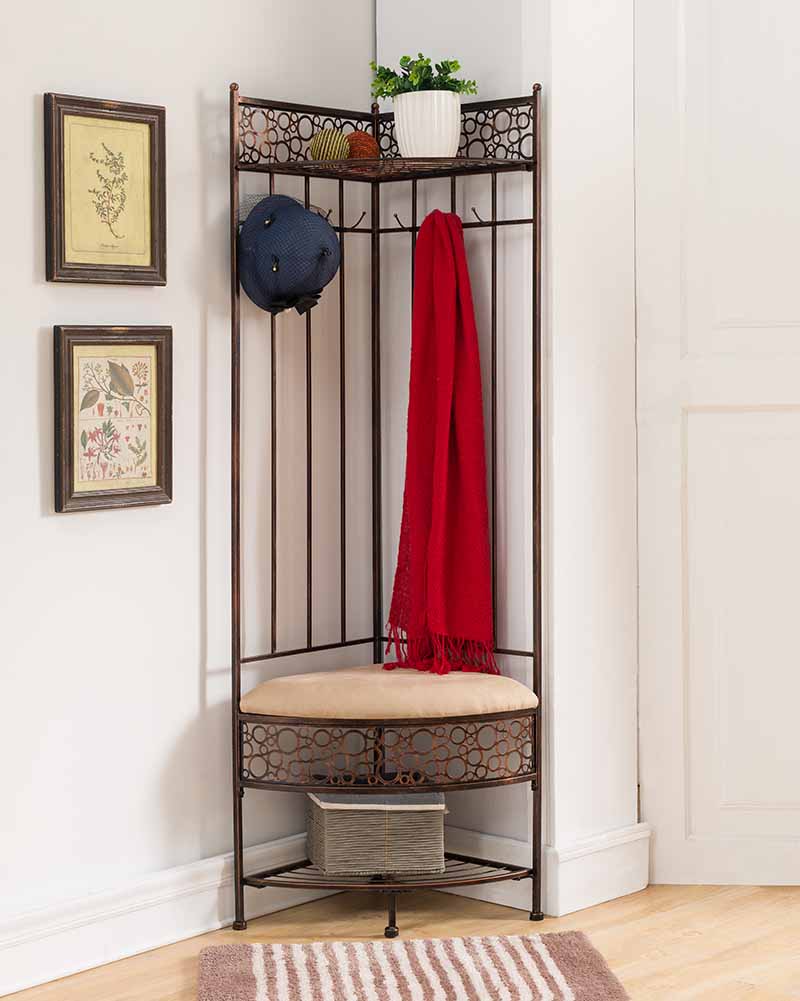 Picture of KB M14 70.5 x 26 x 19 in. Metal Corner Hall Tree - Copper