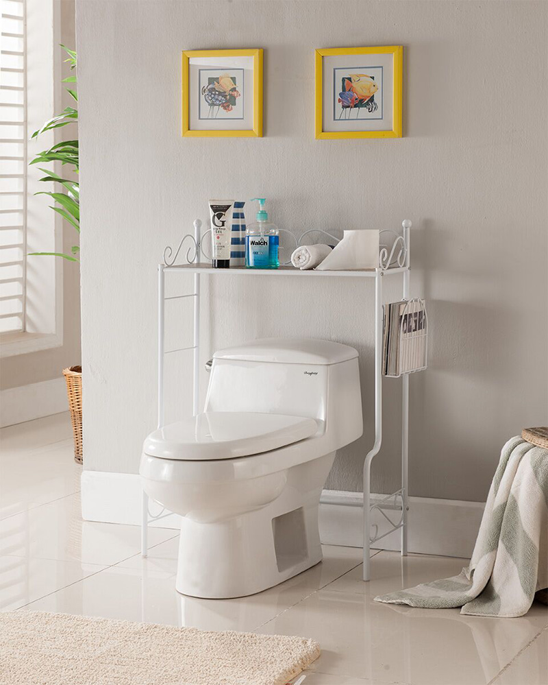 36 x 26 x 12 in. Etagere-Bathroom Rack, White & Marble top