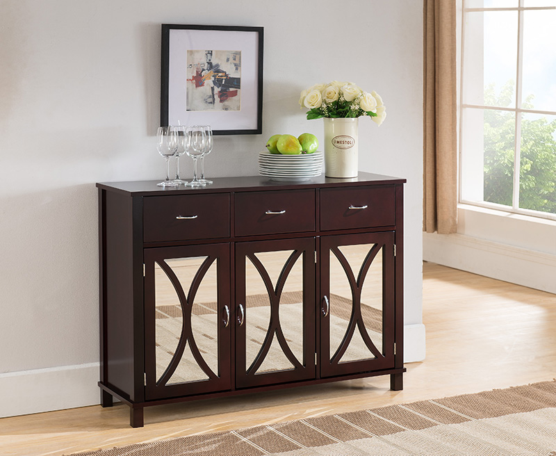 31 x 42 x 12 in. Wood Door & Drawer Console Table - Espresso