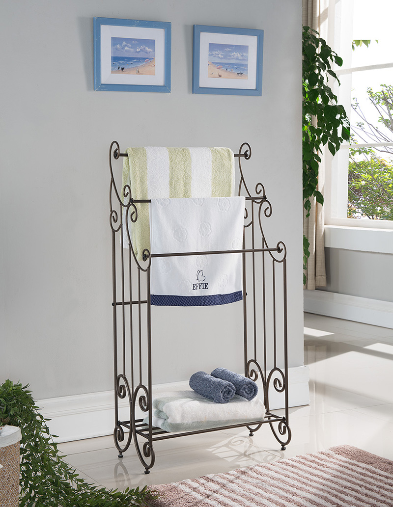 40 x 20 x 12 in. Towel Rack - Pewter