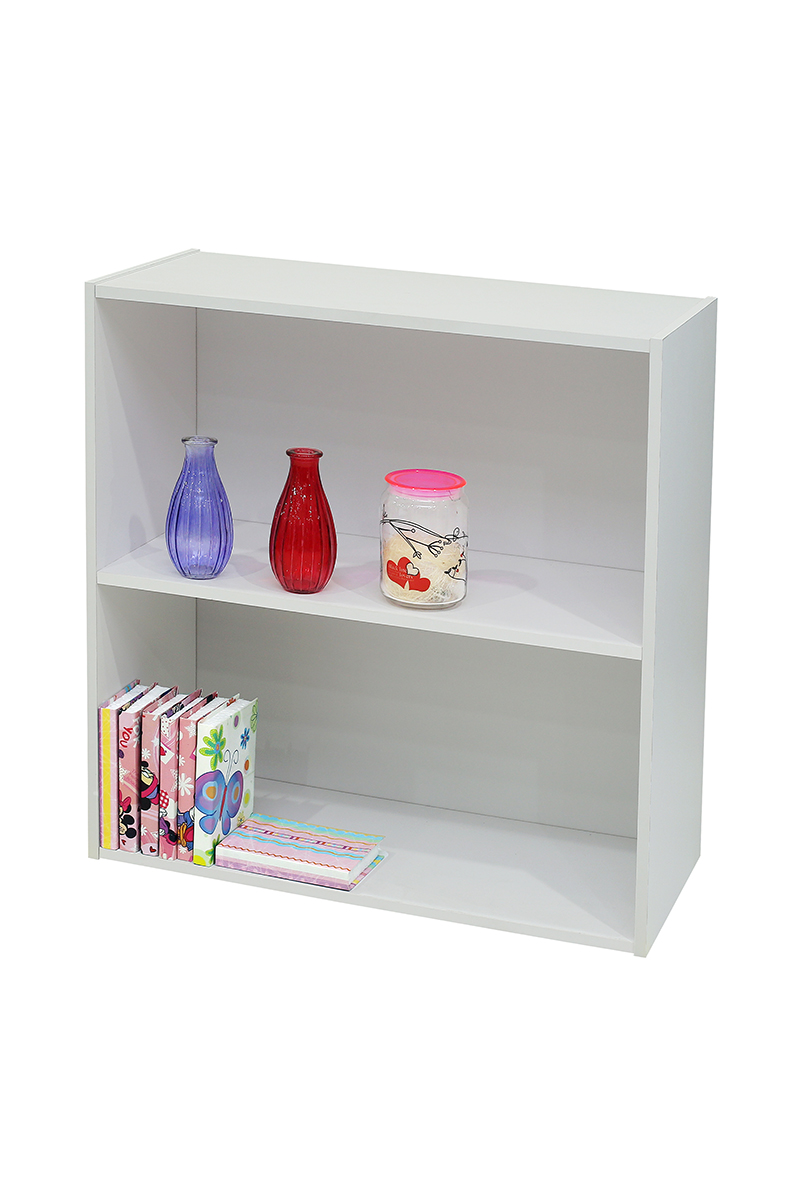 24 x 24 x 11 in. Wood 2 Tier Bookcase - White