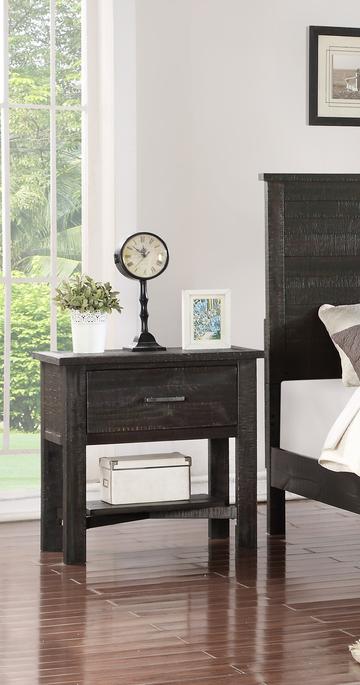 Wood Kids Bedroom Nightstand - Rustic