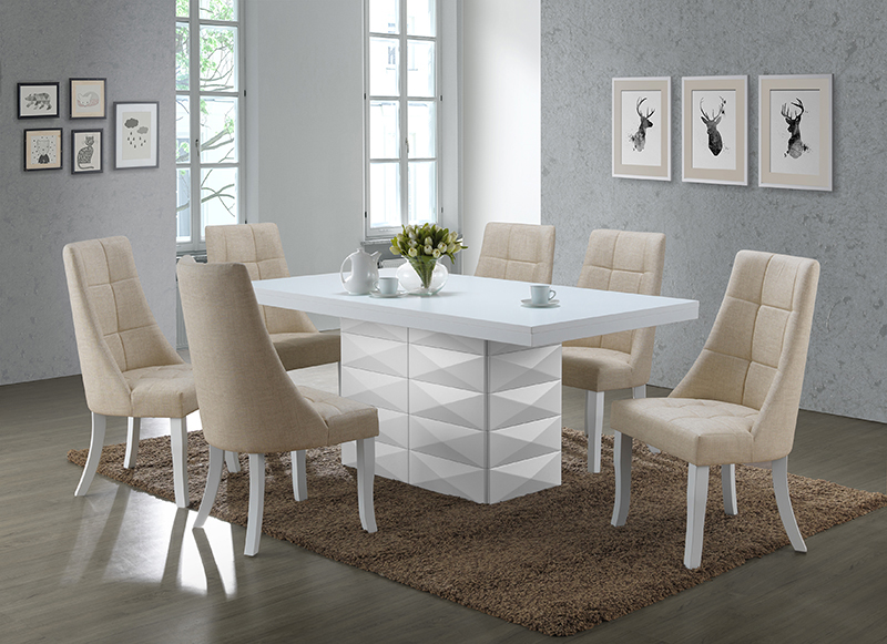 31 x 39 x 71 in. Wood Modern Rectangular Dinette Dining Room Table - White
