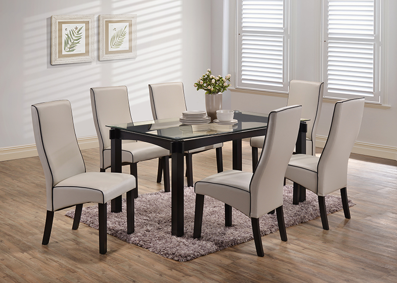 40 x 23 x 18 in. Parson Chairs, Cappuccino & Gray - Set of 2
