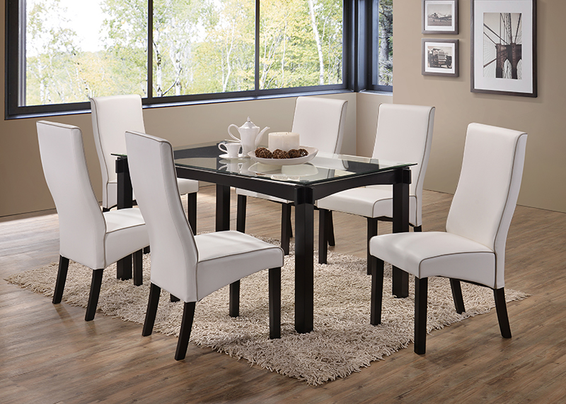 40 x 23 x 18 in. Parson Chairs, Cappuccino & White - Set of 2