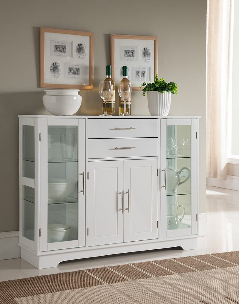 32 x 42 x 12 in. Wood Kitchen Storage Cabinet - White