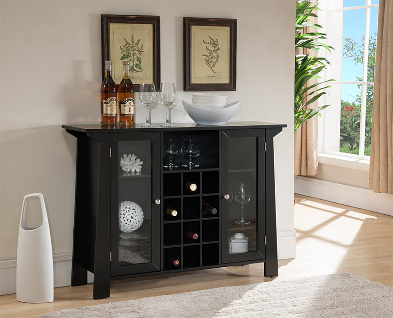 30 x 42 x 12 in. Wood Storage Wine Cabinet - Black