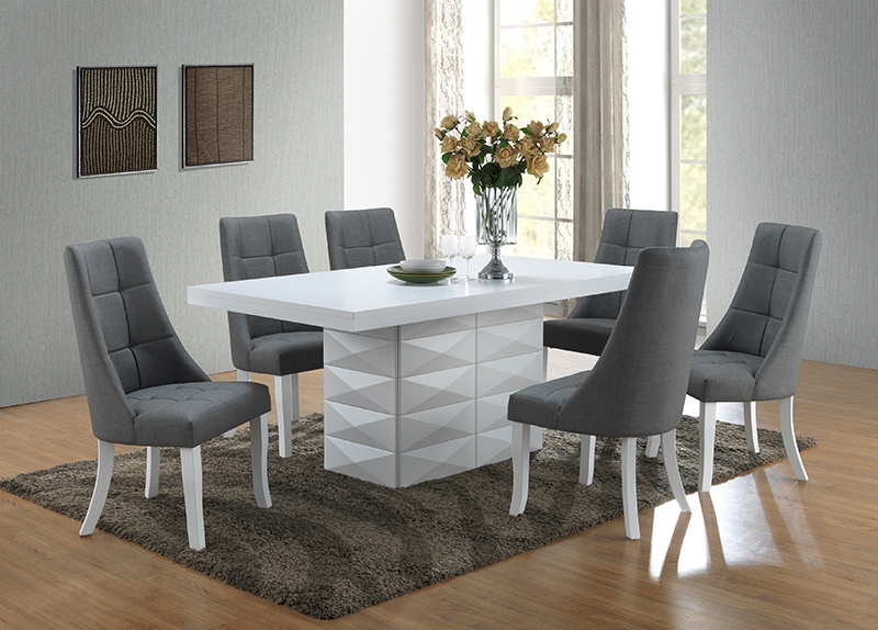 Vinyl Kitchen Dinette Dining Side Chairs, Grey - Set of 2