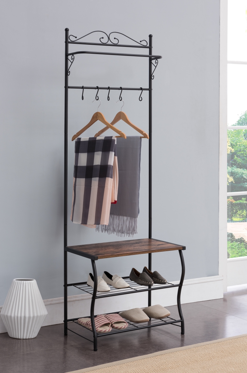 Hallway Rack - Black, 69 x 24 x 14 in.