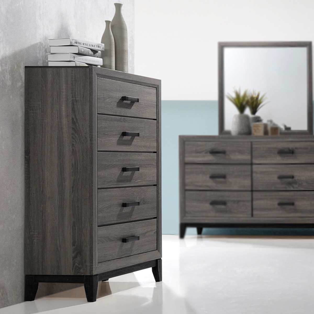 Ambroise Chest - Grey & Black, 51 x 32 x 17 in.