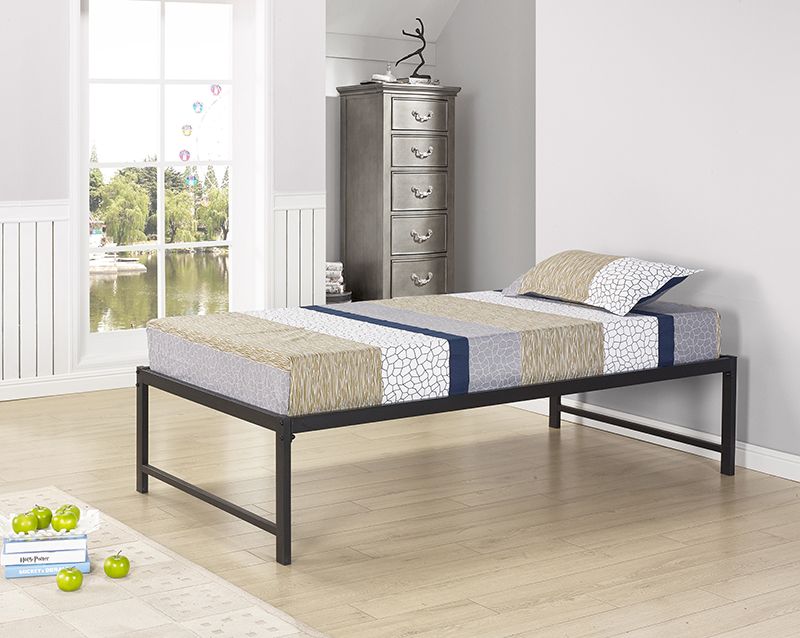 B39-12 39 in. Hi Riser Metal Heaboard - Rails & Slats, Black