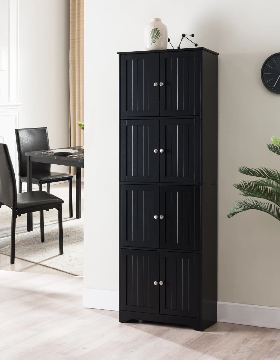 8-Door Cabinet, Black