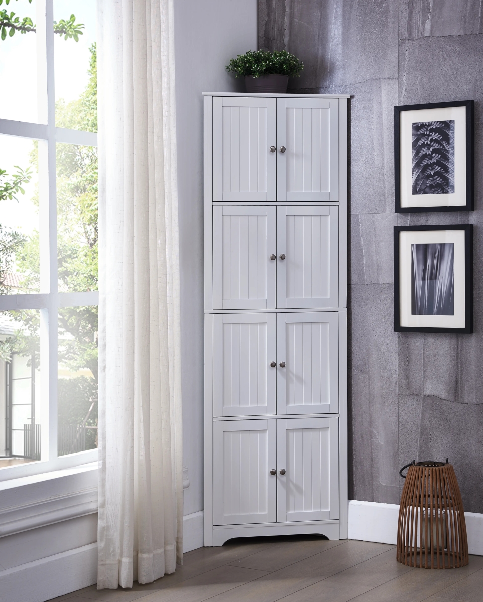 Corner 8-Door Cabinet, White