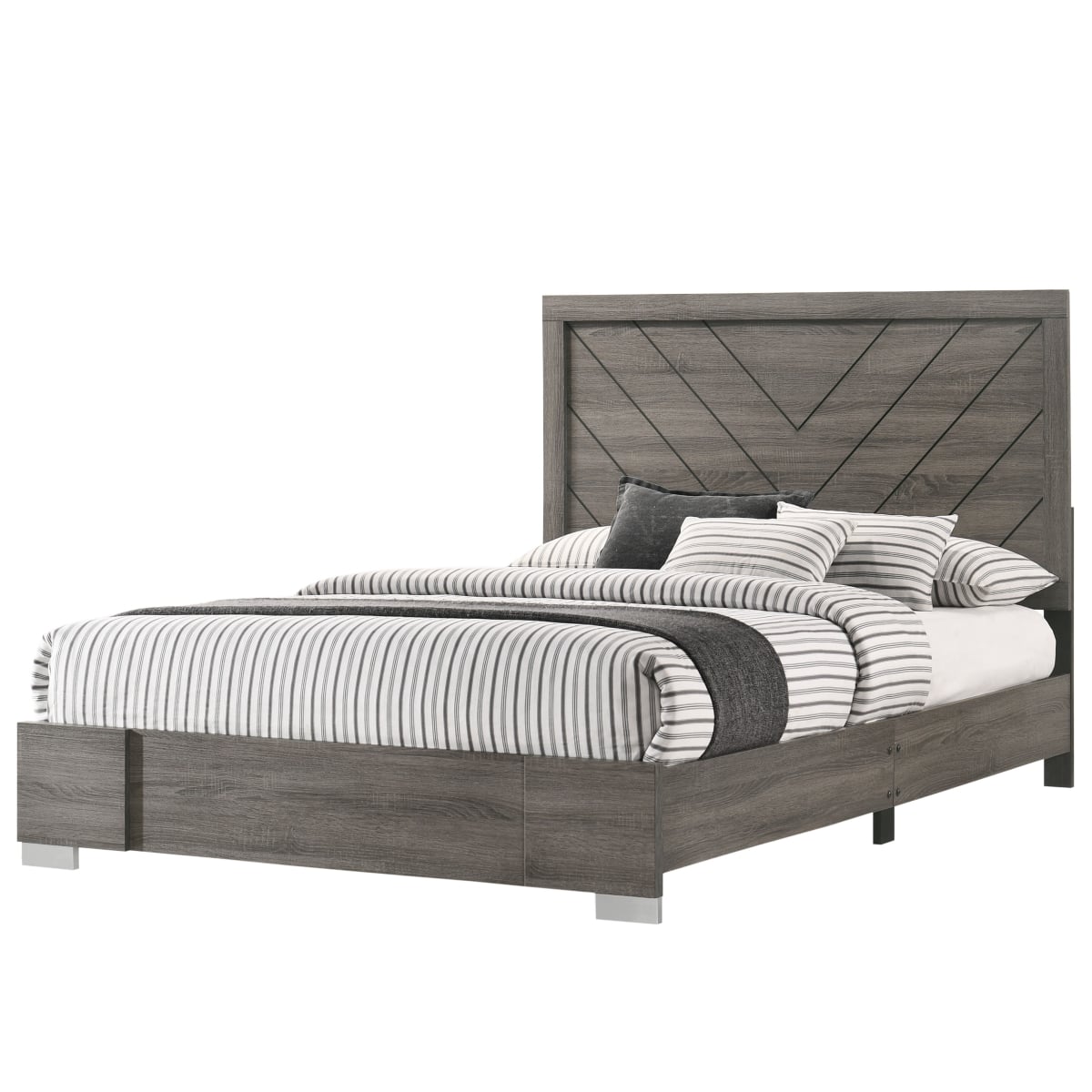 B289-K Bed, Gray & Oak - King Size