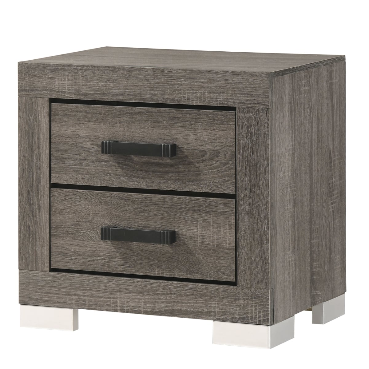 Wood Nightstand, Gray & Oak