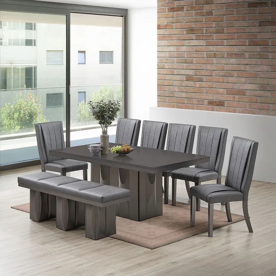 Dining Bench, Dark Gray