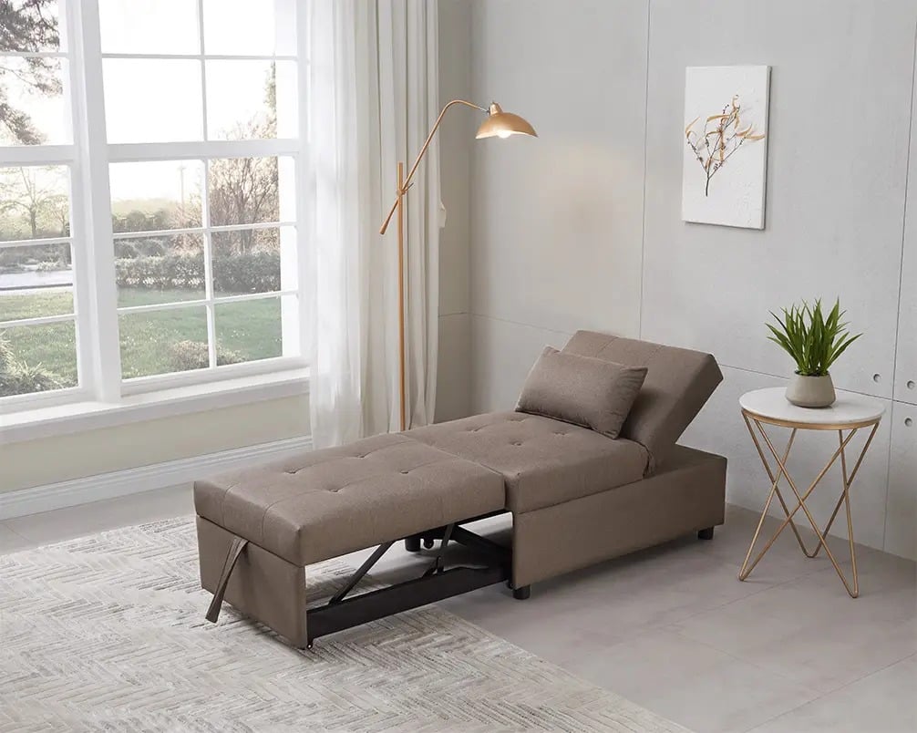 FB77-DG Ottoman Bed, Dark Gray -  InRoom Furniture