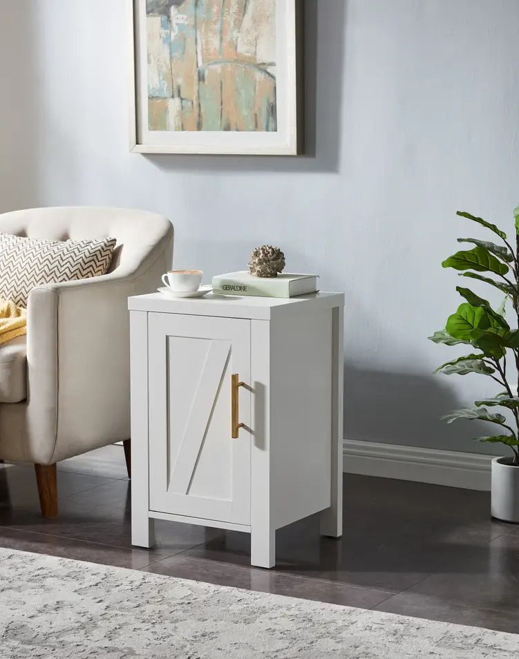 16 x 14 x 24 in. Side Table, White